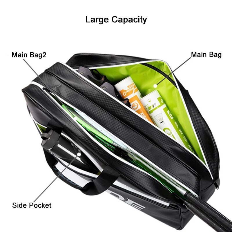 Bolso deportivo de cuero Pu para hombre y mujer, bolsa de hombro impermeable con bolsillo para raqueta de tenis, atlético, a la , para gimnasio, bádminton, 40