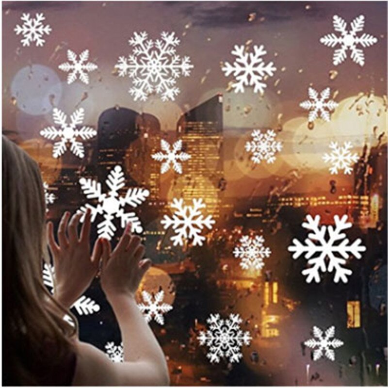 Kerst Sneeuwvlok Glas Raamstickers Elektrostatische Festival Nieuwjaar Pvc Sticker Behang Home Decoratie 27 Pcs