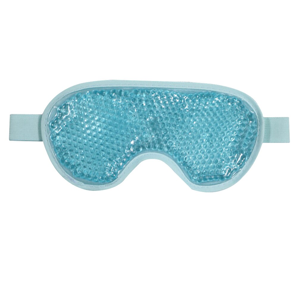 Headache Migraine Pain Relief Elastic Band Eye Cover Cooling Heat Cold Therapy Puffy Eyes Home Office With Gel Beads Reusable: Blue