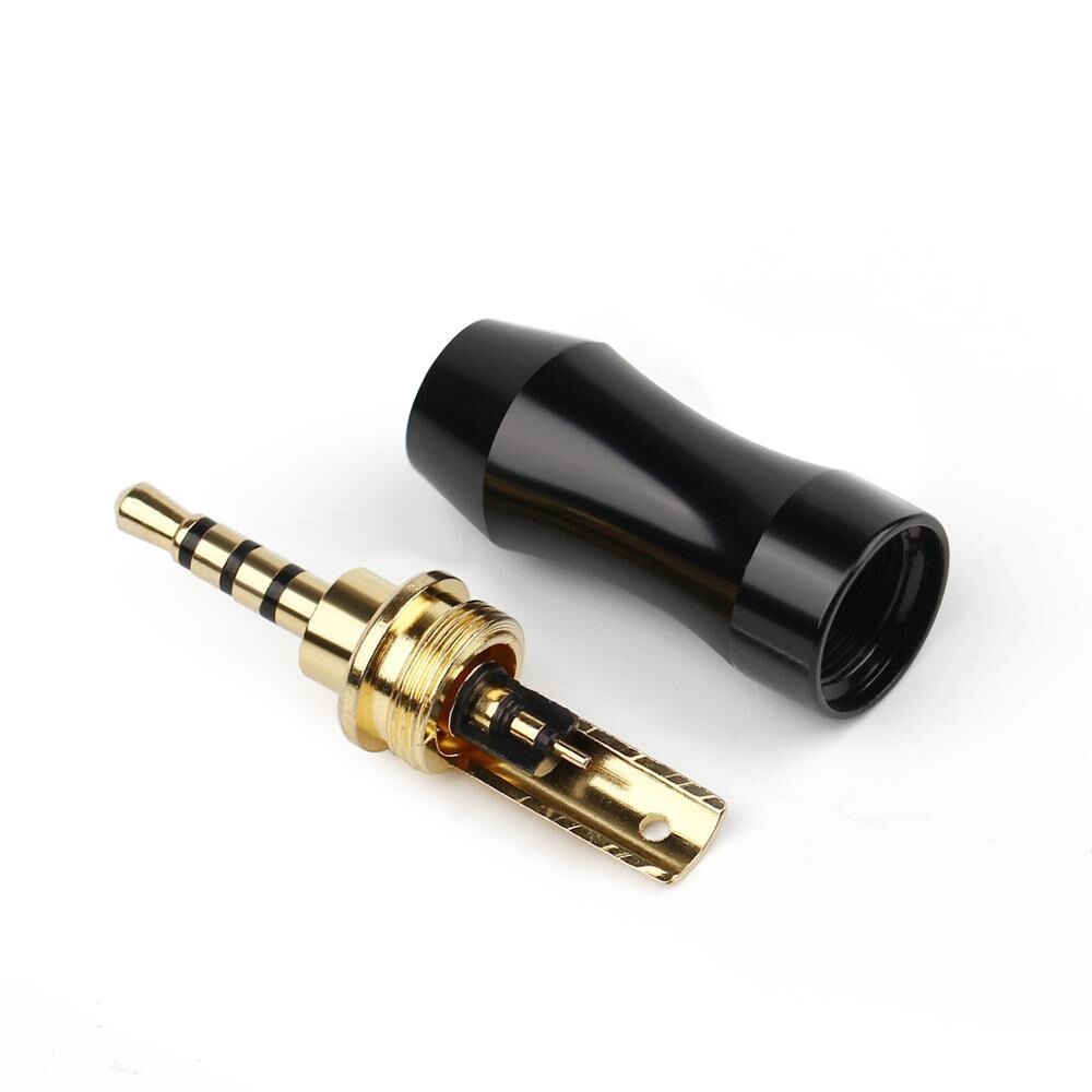 10 Stuks 2.5Mm Jack 4 Pole Stereo Oortelefoon Plug Audio Connector Hifi Headset Rhodium/Vergulde Koperen Draad connector