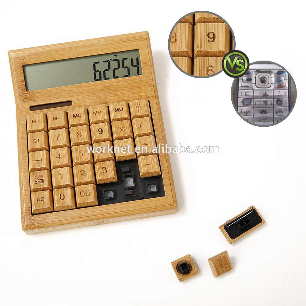LCD Display CS29 Calculadora Bamboo Solar Calculator Wood Scientific Calculator 12bits 29keys