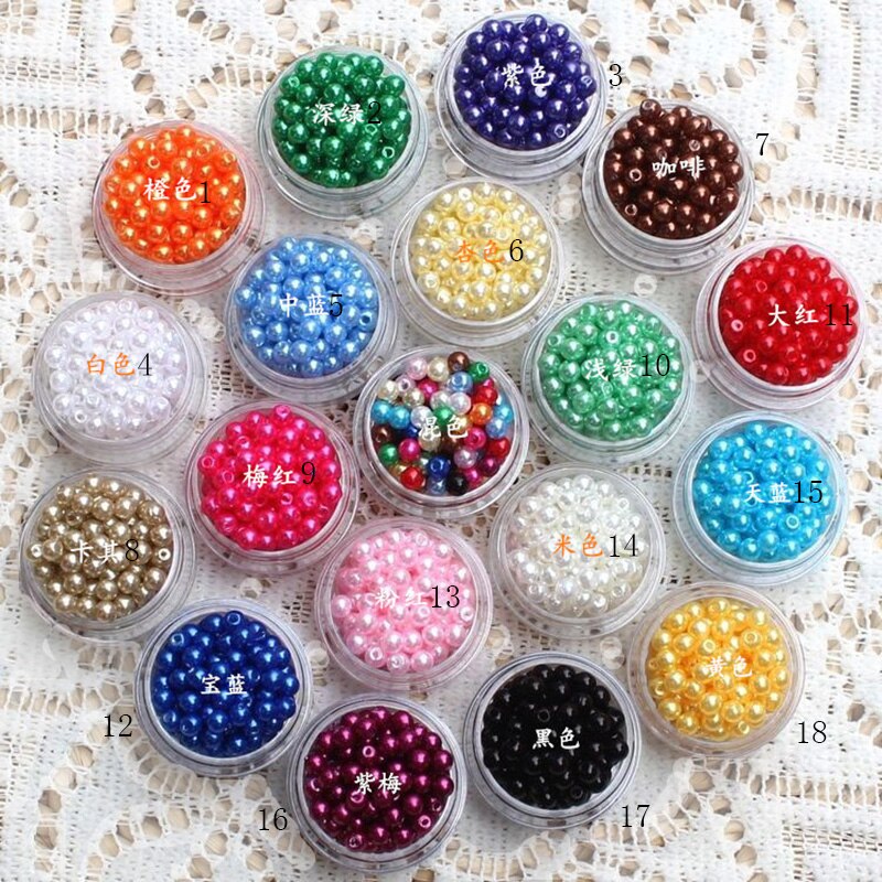 Lot de 2400 perles rondes en imitation abs pour loisirs créatifs, bracelets, boucles d'oreilles, colliers ras du cou, scrapbooking 4mm décoration, diy