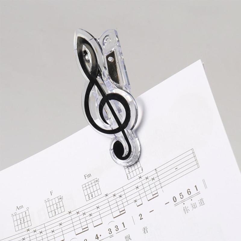 3PCS Book Paper Sheet Clips Steel Spring Score Funny Mini Music Folder Clips Decorative Paper Musical Notation Clips