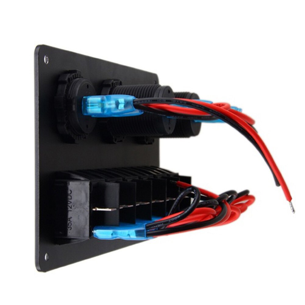 12-24V 6 Gang Car Marine Boat Circuit Board Voltage Display Switch Control Panel Modified DC RV boat-shaped switch panel