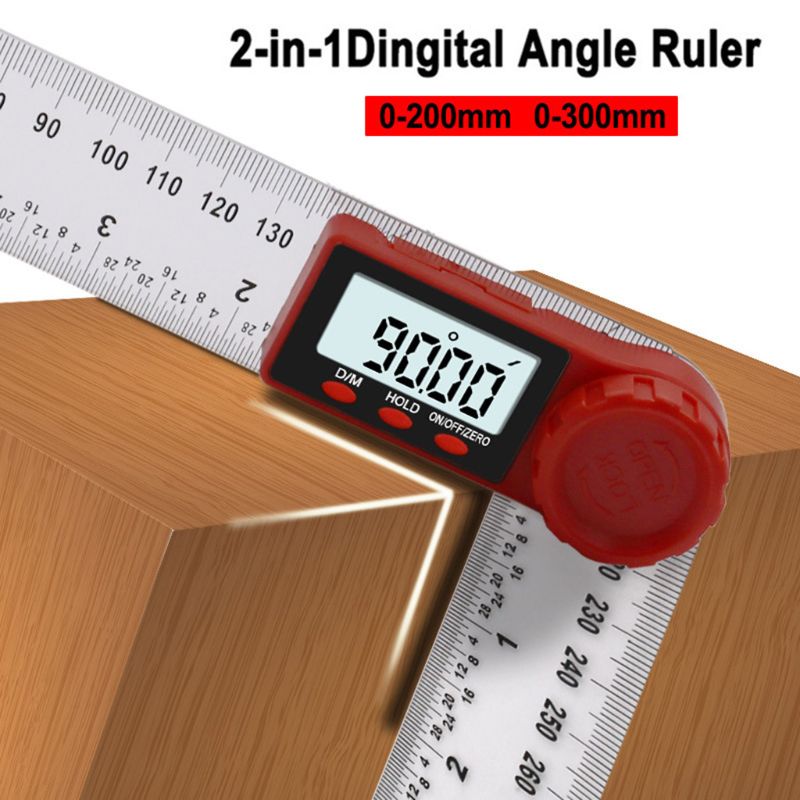 300mm/200mm règle d'angle numérique inclinomètre goniomètre rapporteur Angle Finder 83XA