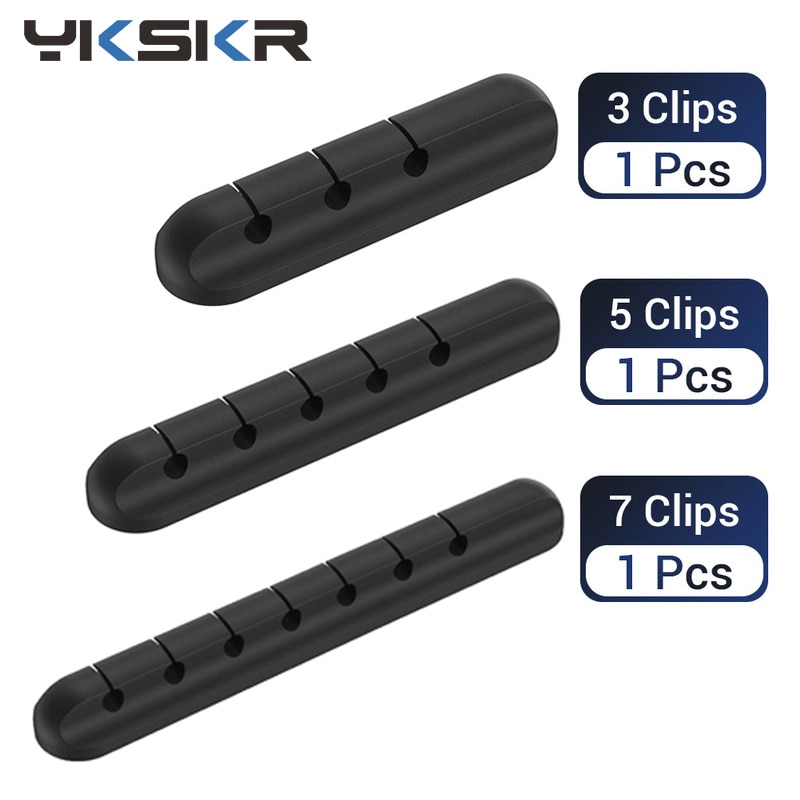 3 Clips 5 Clips 7 Clips Kabel Veranstalter Silikon USB Kabel Wickler Für Maus kabel Kopfhörer Draht Schreibtisch Ordentlich Kabel Schutz