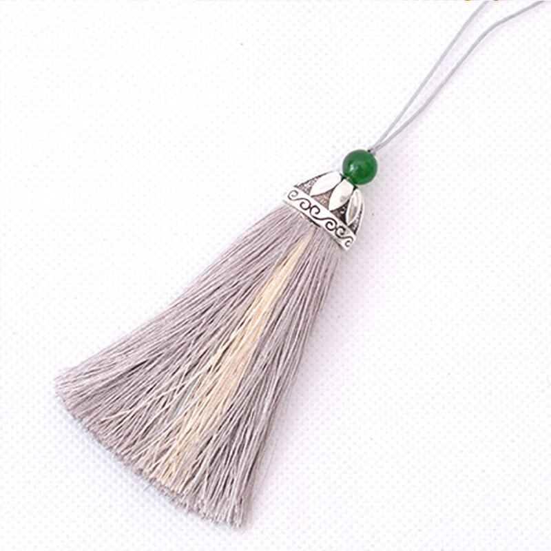 5Pcs Hat Tassels For Crafts Decorative Supplies DIY Home Textile Curtain Clothing Sewing Cord Tassel Fringe Trim: Silver grey