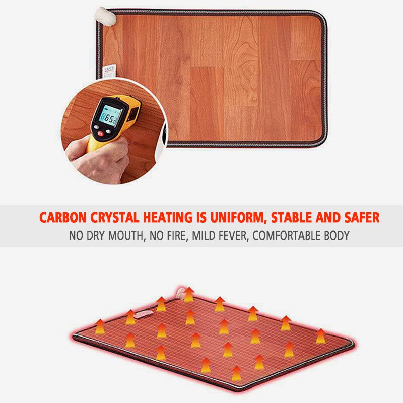 Electric Heated Foot Warmer Floor Heating Mat Pad Carpet Feet Heater Office Home