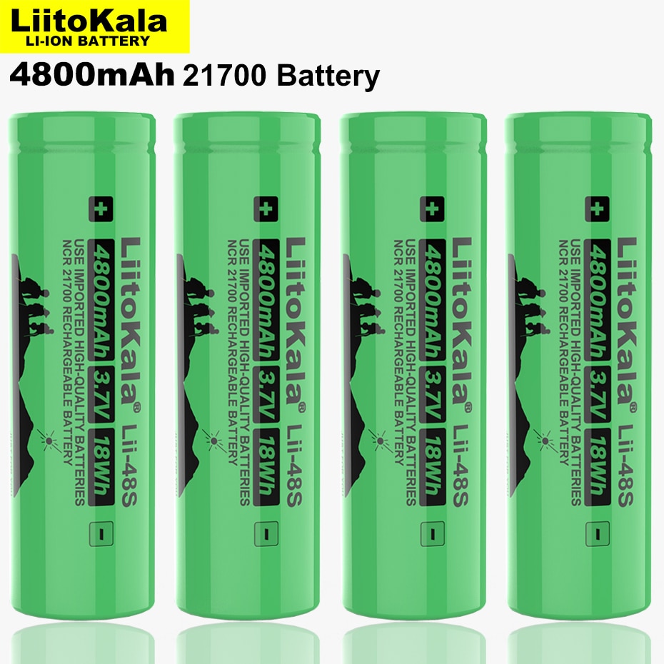 Liitokala Lii-48S 3.7V 4800Mah 21700 Li-Ion Oplaadbare Batterij 9.6A Power 2C Tarief Ontlading Ternair Lithium batterijen
