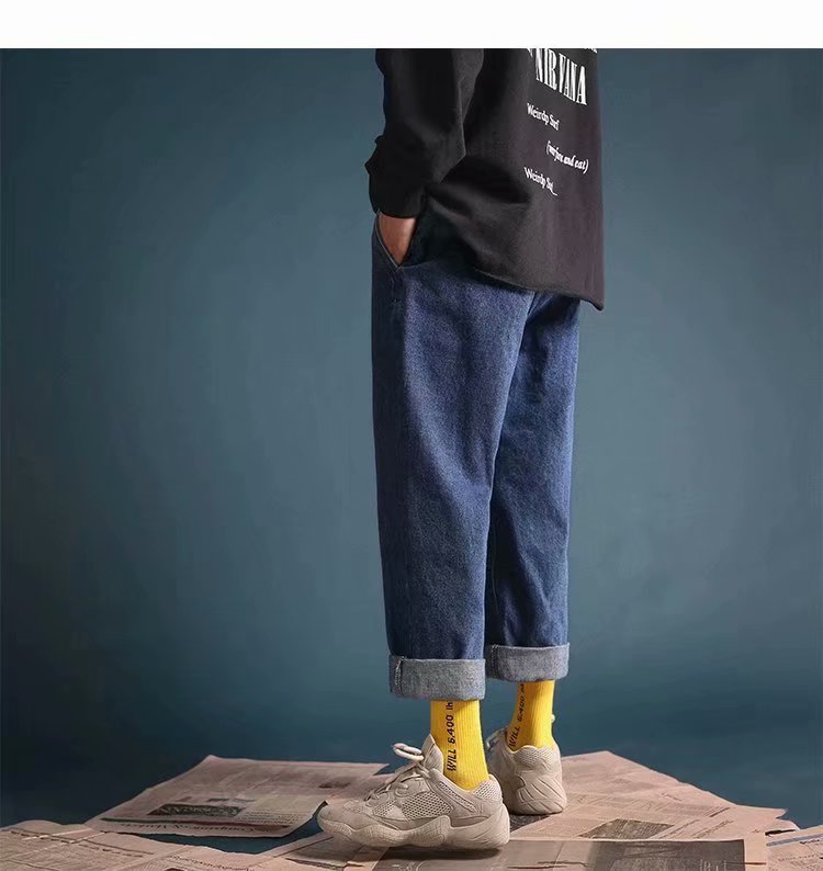 Mænds bukser elastiske mænd cool løse joggers skinny jeans bukser mænd bælte mænd streetwear