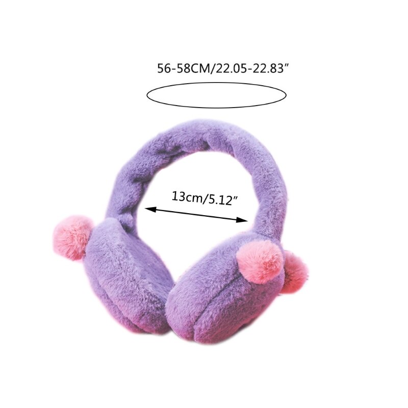 Pom Poms Ear Warm Rabbit Ear Earmuffs Headband Soft Fluffy Earcap Cute Earmuffs LX9E