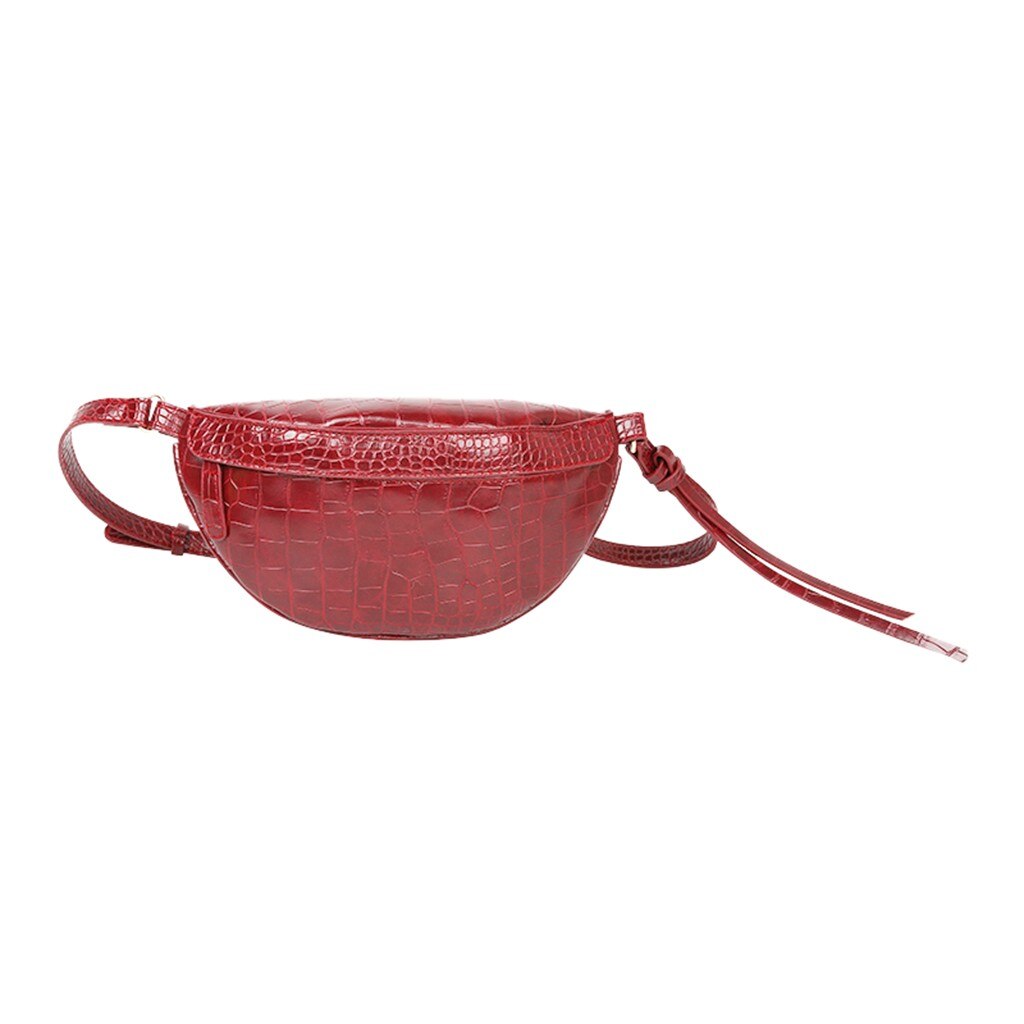 Women's PU Canvas Shoulder Bag - 27cm - Solid Pattern - Zipper Messenger Chest Waist Phone Bag: Red