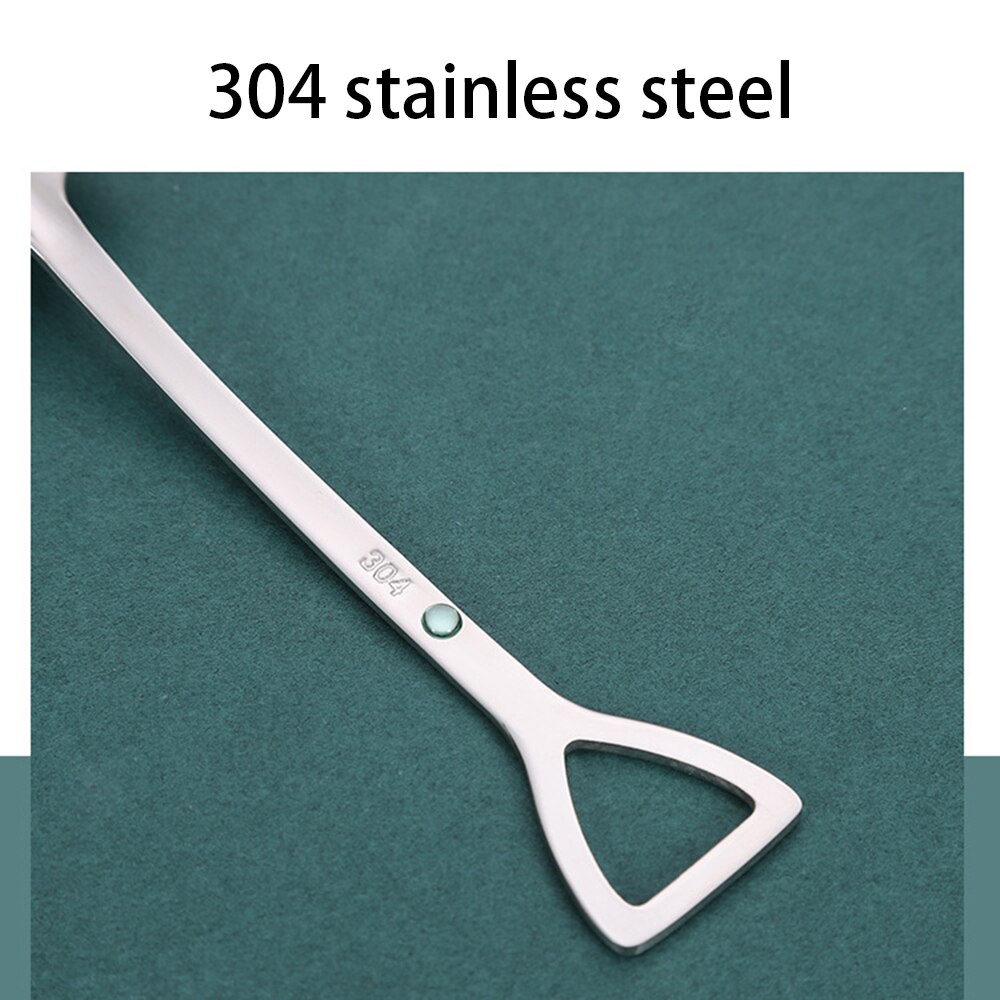 Stainless Steel Iron Shovel Spoon Coffee Ice Cream Spoon Engineering Shovel Retro Cute Square Head Spoon Kitchen Gadget