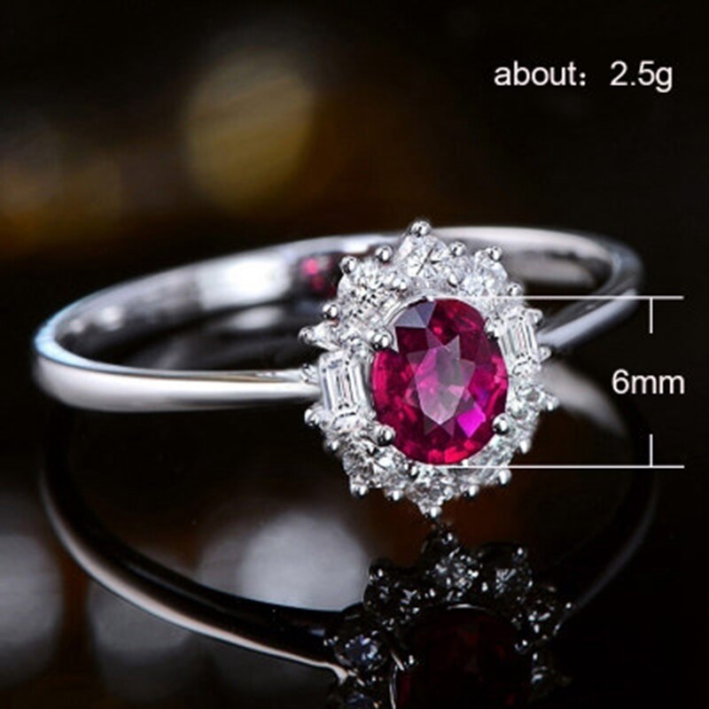 Anillos de piedra de circón rosa roja para mujer, Color plateado Vintage, anillo de compromiso de amor, joyería nupcial de lujo para boda