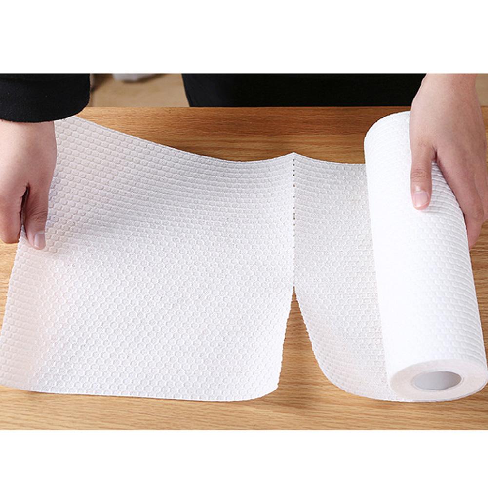 Tissu de cuisine jetable rouleau papier essuie-tout Non-tissé tissu humide et sec chiffons paresseux