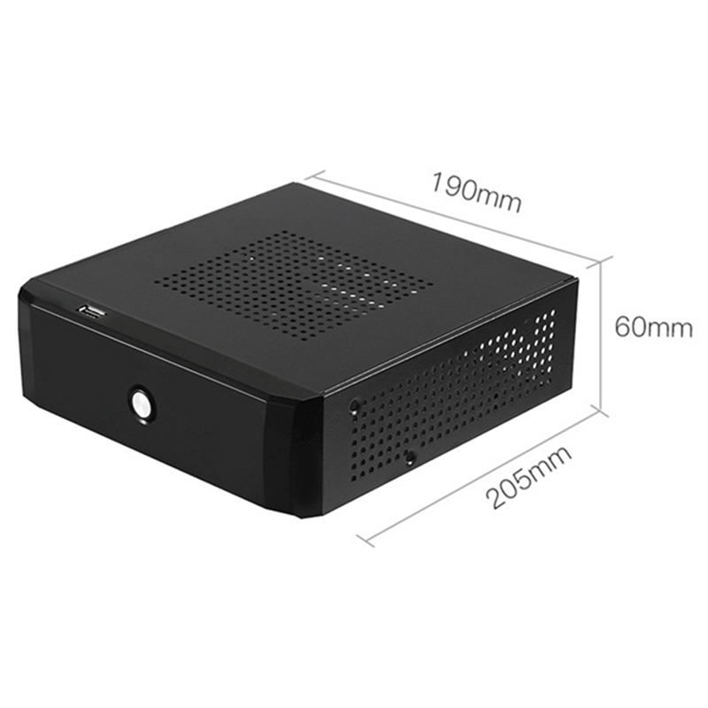 M01 Mini Itx Case Met 84W 12V Voeding Board Htpc Chassis Case USB2.0 Itx Behuizing Industriële Controle chassis