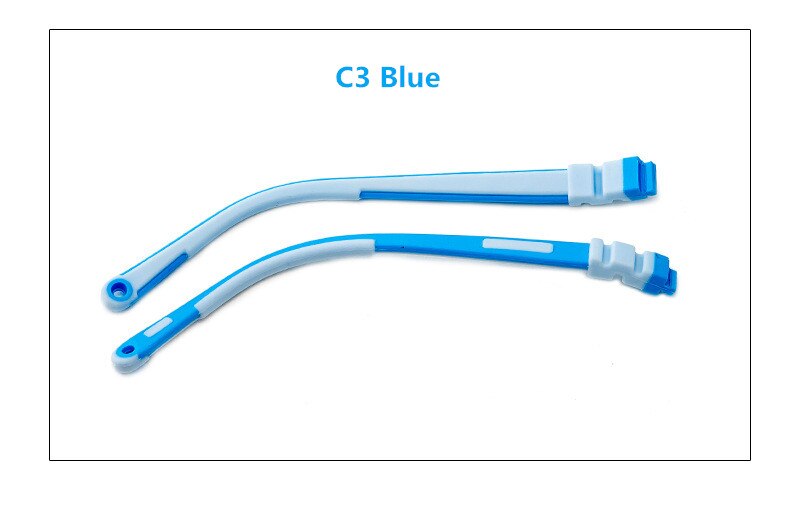 Gafas de sílice + TR para niños, patillas de silicona de color a presión, par, multicolor opcional, accesorios para gafas: C3  BLUE