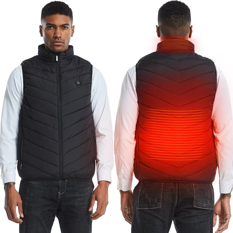USB gilet chauffant hommes femmes manteau plume thermique chauffé veste hiver pêche gilet Usb gilet extérieur chauffé gilet grande grande taille 4XL