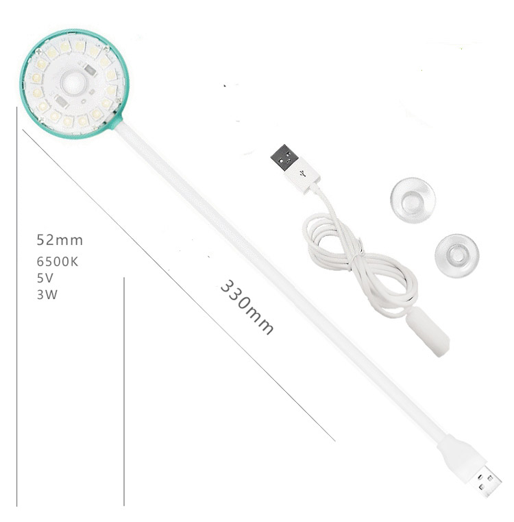 Mini nano led-lamp aquarium vis tank water planten groeien 6500k 3w usb opladen 360 graden hoek verstelbare pc computer opladen stroom: Default Title