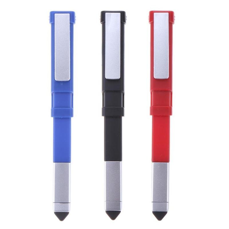 4 in 1 ABS Multi-function Mobile Phone Stand Holder+Stylus+Touch Tool Pen+Capacitor Pen+Ball Pen+Plastic Screwdriver