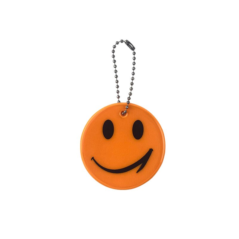 6cm schattige reflecterende smiley sleutelhangers, tashangers, accessoires, sleutelhangers voor zichtbaar verkeer, veilig gebruik 65mm: Oranjegeel