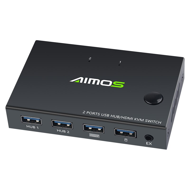 Hdmi Kvm Switch 2 Port 4K Usb Schakelaar Kvm Vga Switcher Splitter Box Voor Delen Printer Toetsenbord Muis Kvm switch Hdmi