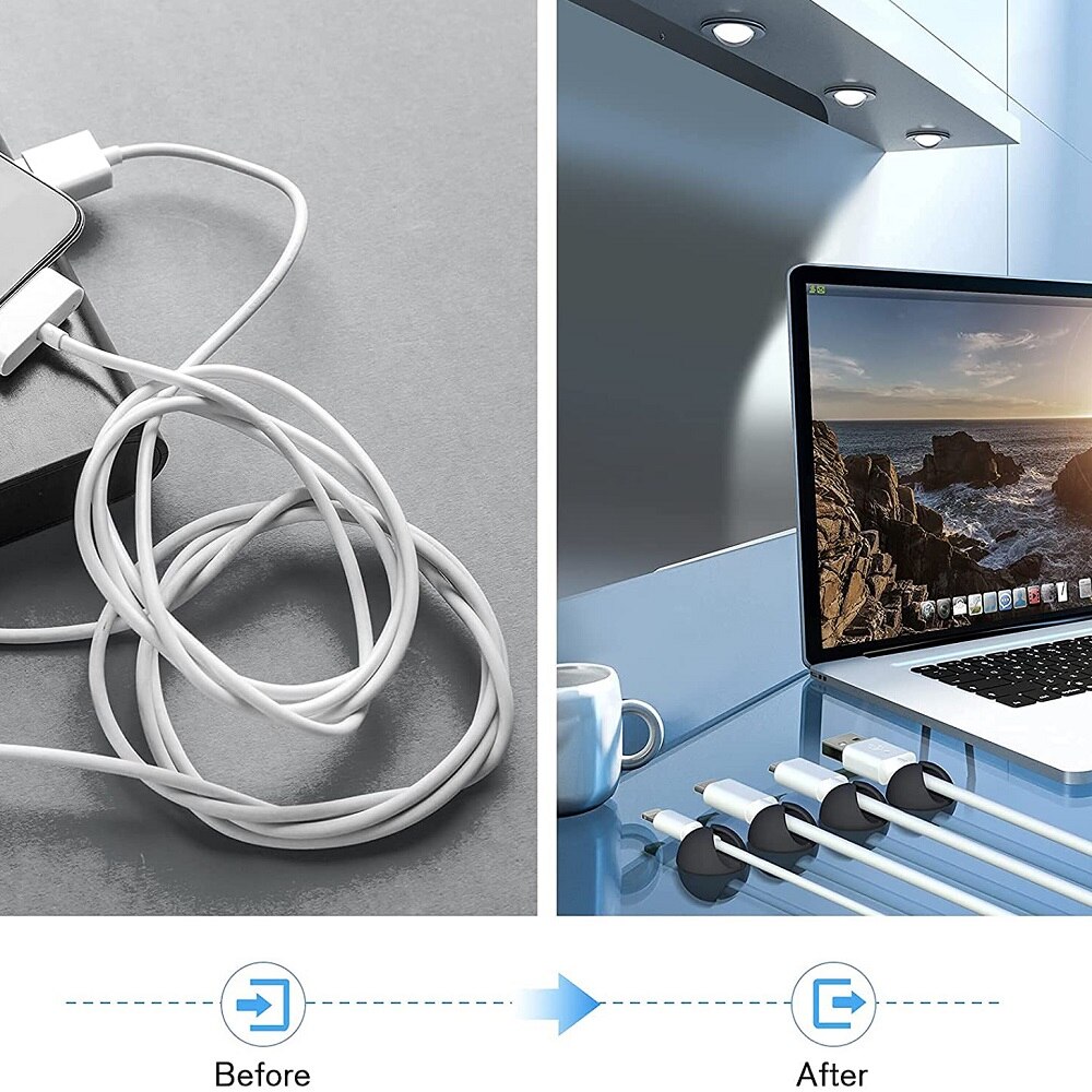 Siliconen Usb Kabel Organisator Kabelhaspel Beheer Kabelhaspel Clips Office Desktop Muur Mobiele Telefoon Muis Wire Kabel Houder