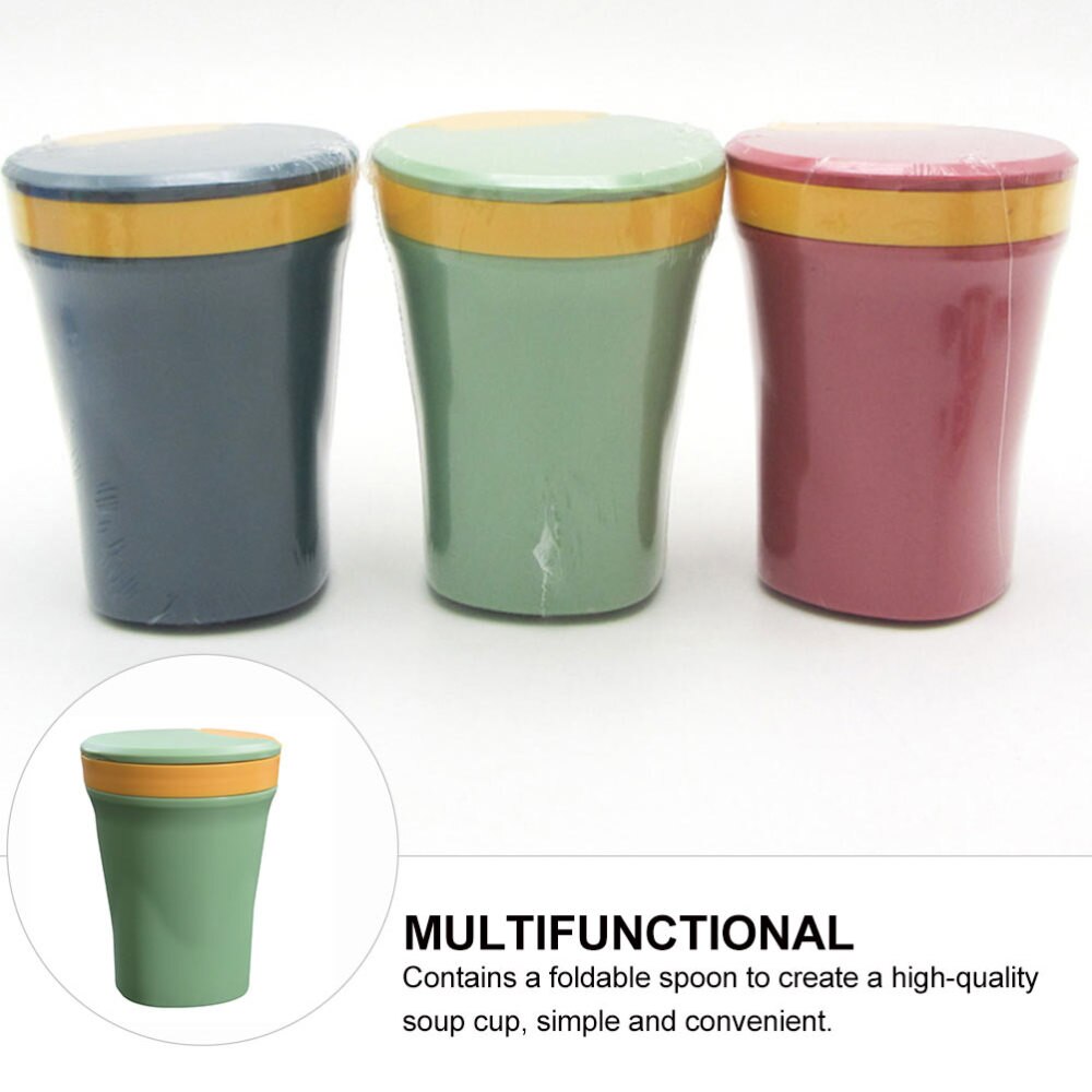 450Ml Microwaveable Soep Cup Soep Container Met Deksel Lepel Voor Vrienden Familie