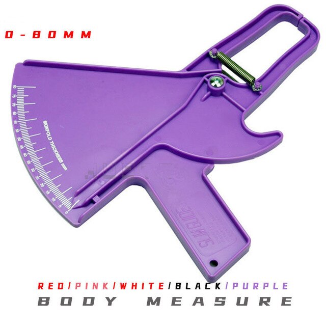 Dubbele Veren 80Mm Huidplooi Remklauw Lichaamsvet Body Fitness Tester Analyzer Vet Meten Afslanken Meting Tool: PURPLE