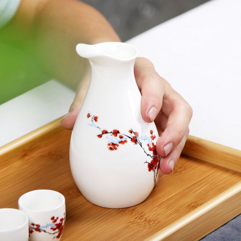 Juego de copas de vino de pingüino, vertedor de cerámica ecológico, suministros de Bar, 1 olla, 8 tazas en una caja de