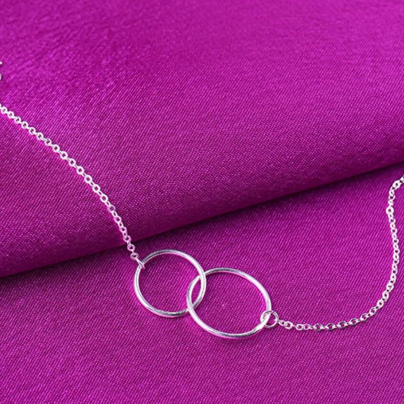 Kofsac Zomer Charmant 925 Sterling Zilveren Enkelbanden Vrouwen Prachtige Dubbele Cirkel Enkelbandje Voet Sieraden Lady Party Accessoires
