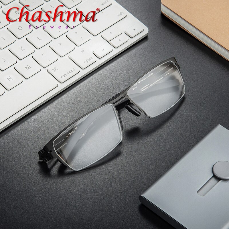 Titanium Alloy Optical Glasses Frame Men Ultralight Square Myopia Prescription Eyeglasses Male Metal Full Eye glasses