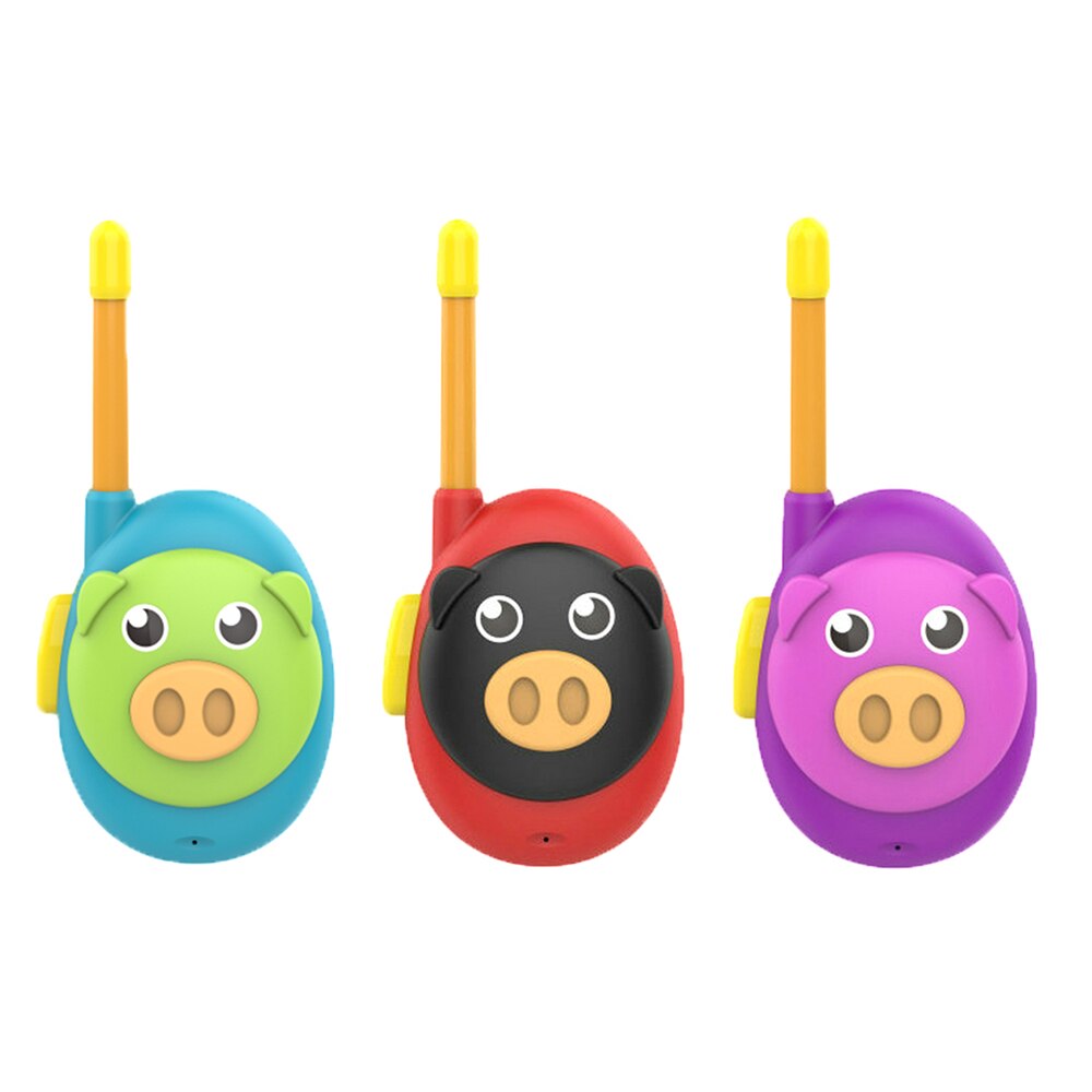 Kids Twee Way Radio Walkie Talkies Voor Kids Varken Interphone Ouder-kind Interactief Speelgoed Walky Talky Speelgoed Indoor Outdoor activiteit: blue red purple