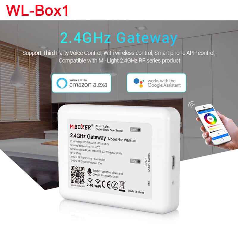 Miboxer WiFi 5 in 1 Light Controller Waterproof IP67 WL5-WP/Non-waterproof WL5 Led wifi controller DC 12V 24V: WL-Ibox