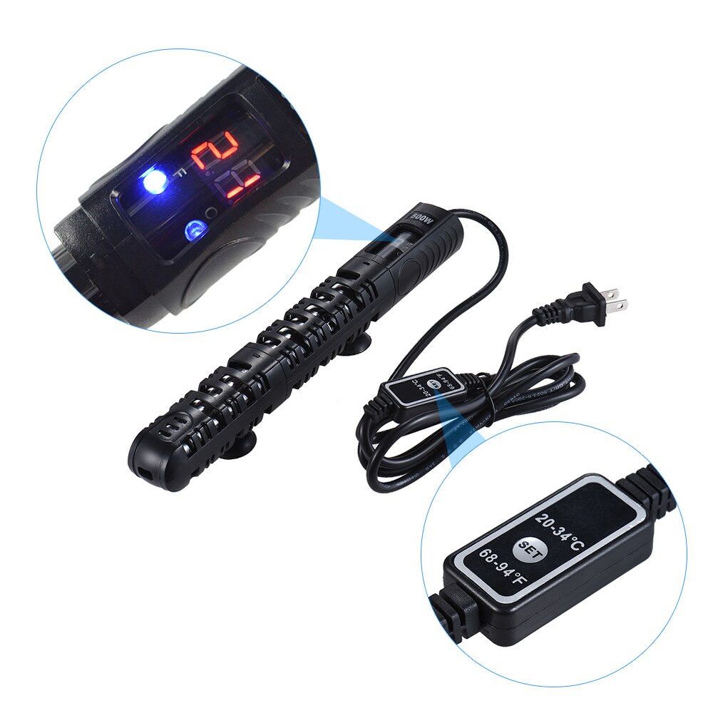 Neue 50/ 100/300/500W Aquarium Heizung Tauch Haustier Fisch Panzer Wasser Heizstab Temperatur Einstellbar mit LED-anzeige