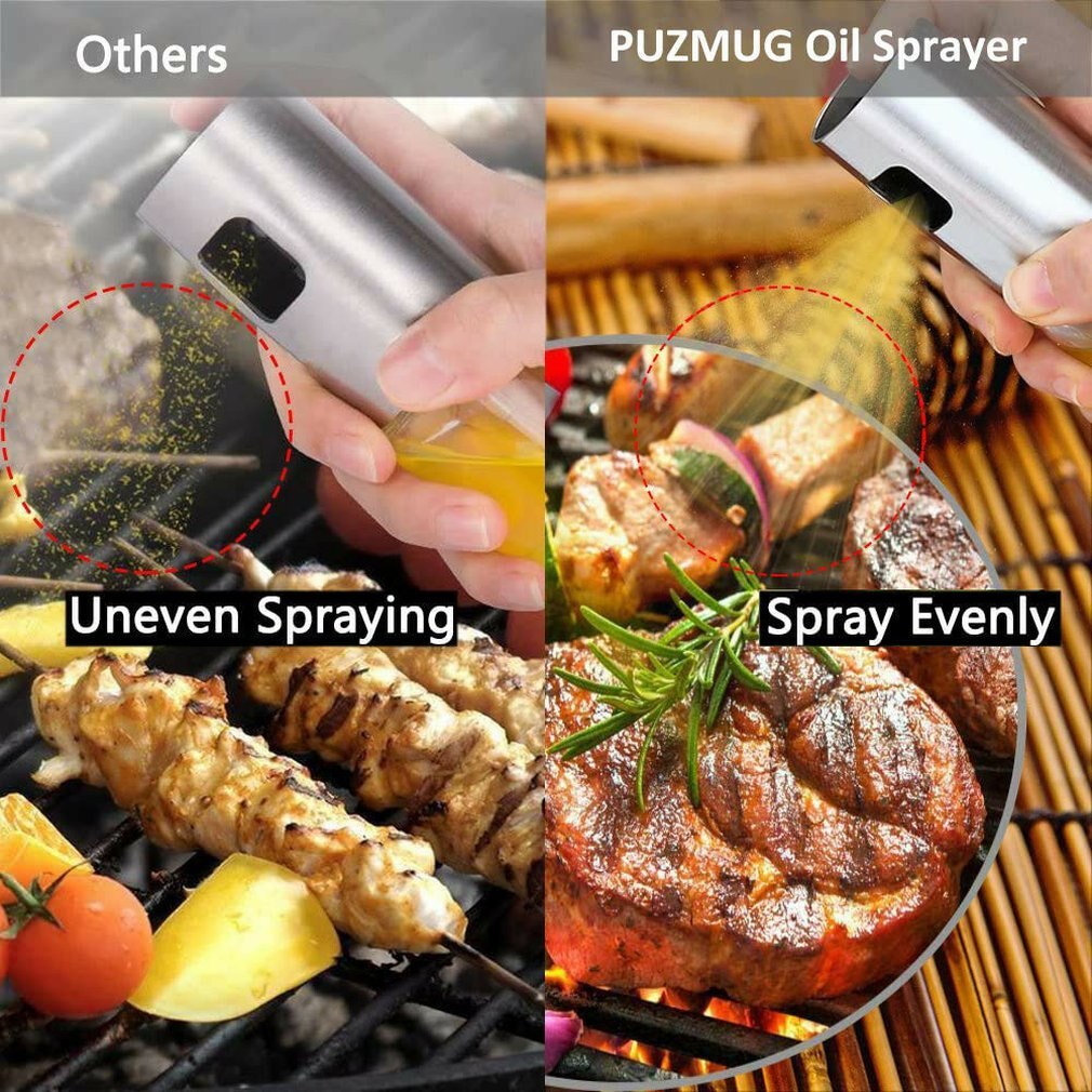 Cooking Oil Seasoning Spray Bottle Barbecue Oil Pot Glass Oil Can Barbecue Spray Bottle Abs+Glass Sprayer