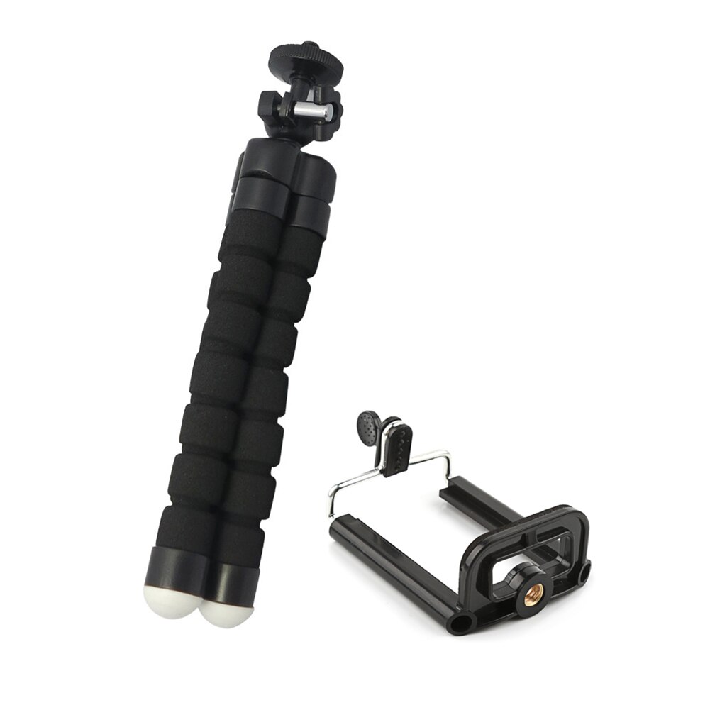 Portable Mini Sponge Cell Phone Tripod Lightweight Camera Tripod Stand @M23: Red No Clip