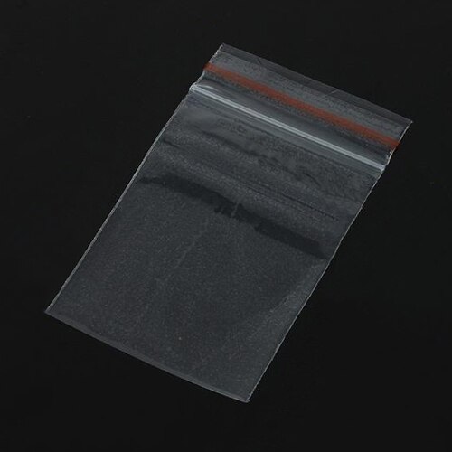 Bolsa de plástico transparente con cierre automático, bolsa pequeña de plástico con cierre hermético para joyería, embalaje de alimentos, 100 unidades