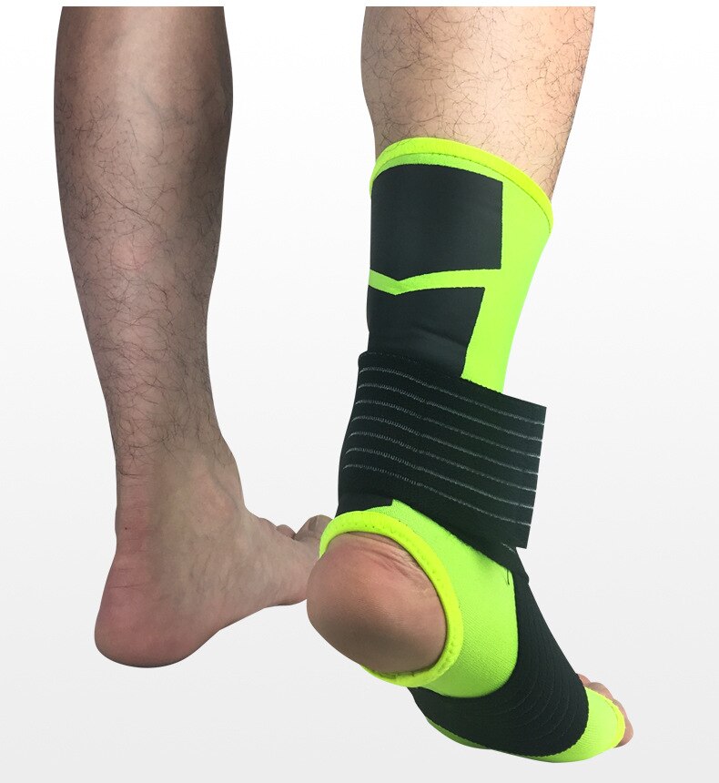 Sport Ankle Support Elastic High Protect Sports Ankle Equipment Safety Running Basketball Ankle Brace Support: Green / M