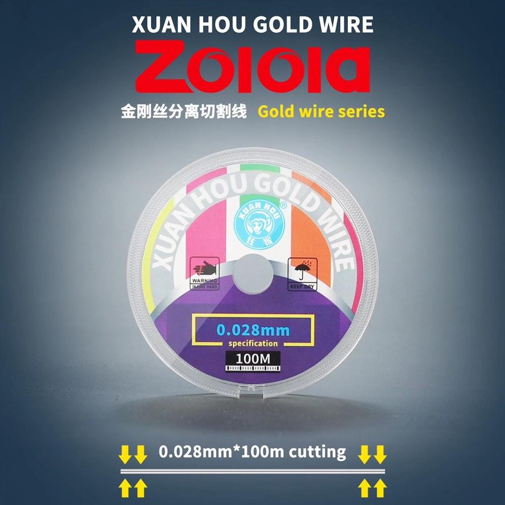 XUANHOU ZOLOLA 0.028mm 100M LCD Gold Wire for Mobile Phone Screen Display Glass Separation Line Repair Tool