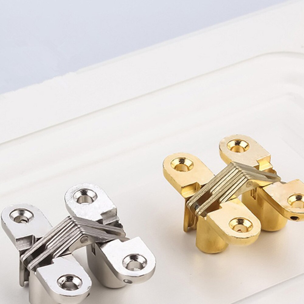 2/4Pcs Invisible Hinges Cross Hinge Hidden Concealed Cabinet Cupboard Door Wooden Boxes For Folding Window Furniture