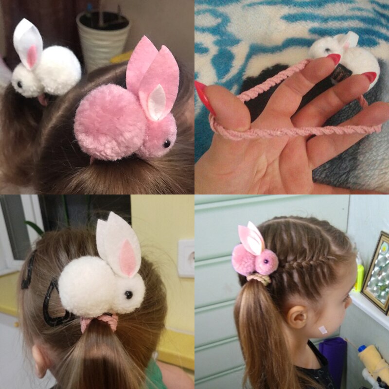 Anneau de cheveux lapin mignon pour femmes, bandeau élastique, coréen, accessoires de cheveux pour filles, ornements