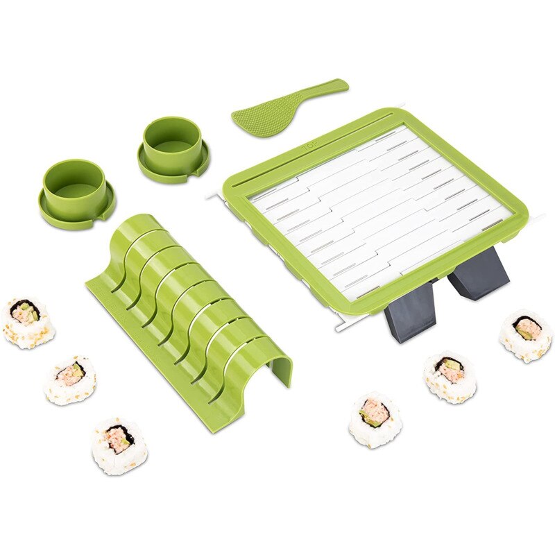 Sushi Making Kit for Beginners Easy Sushi Making Tool Plastic Sushi Maker Set Sushi Roll Mold Kitchen Accessories