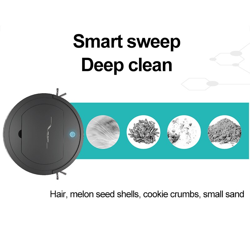 3 in 1 robotstøvsuger trådløs usb-opladning smart fejerobot automatisk rengøring fejemaskine fejemaskine i hjemmet