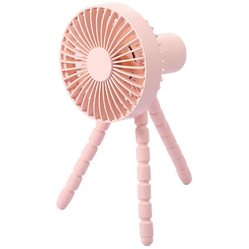 Portable Fan,3 Speed USB Rechargeable 1800MAh Battery Powered Clip Fan with Flexible Tripod for Room Stroller Bike Car: Pink