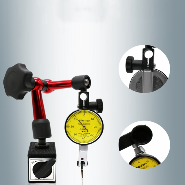 Universal Flexible Dial Indicator High Precision Lever Indicator Dial Test 0.01mm Waterproof Dial Indicator Magnetic Metal Base: Base and Indicator