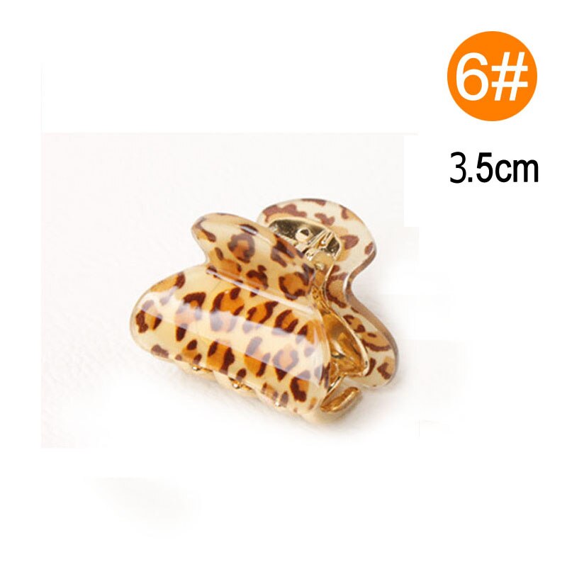 Store små plastik arcylic leopard hår kløer til kvinder hårspænder piger hårnåle klør klemme banan hår værktøj: 3.5cm let kaffe