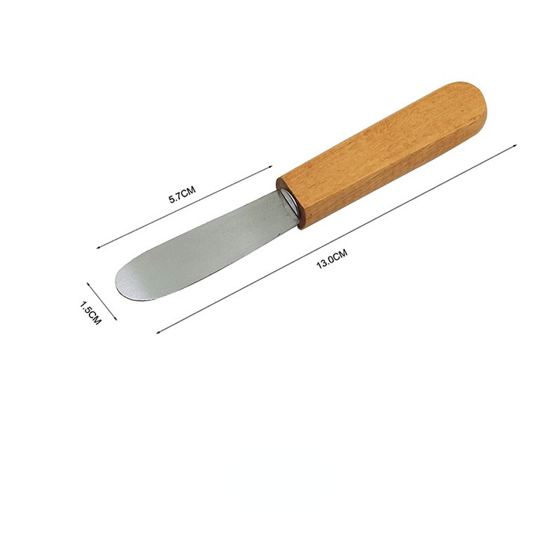 Roestvrij Staal Draagbare Mini Sandwich Strooier Boter Kaas Snijmachine Mes Spatel Keuken Tool Met Houten Handvat: extended handle
