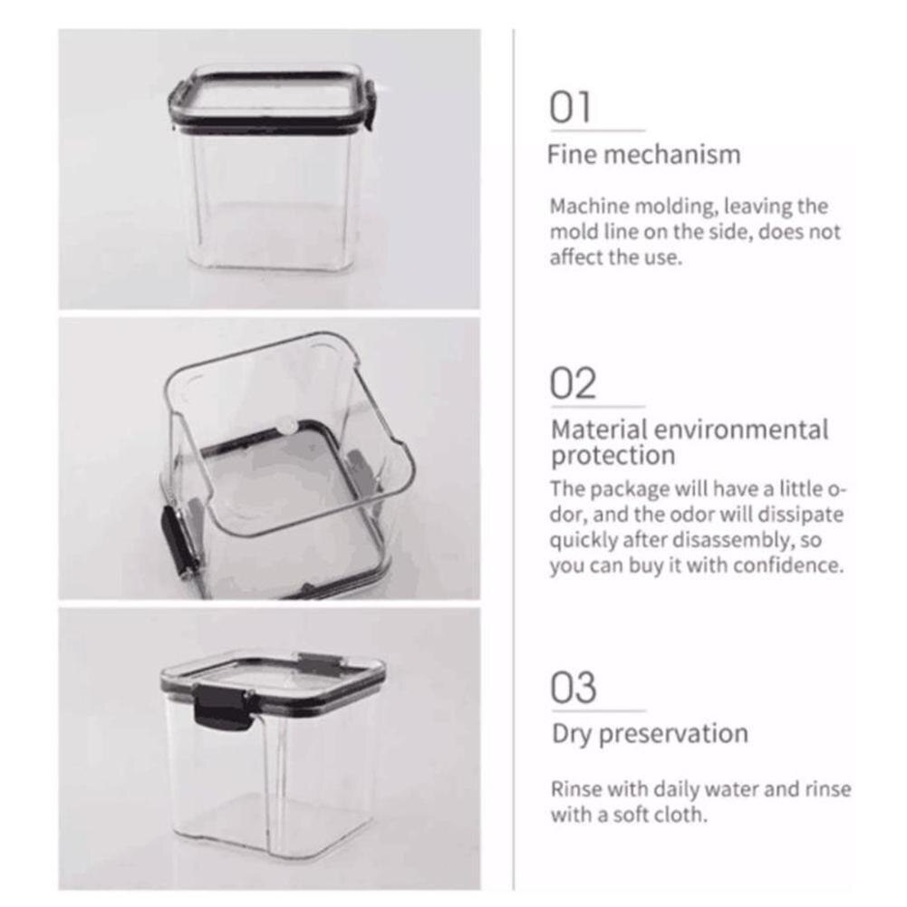 Square Sealed PET Jars Kitchen Storage Big Capacity Coffee Bean Storage Can Glass Jar With Lid Food Container Organizer Bottle