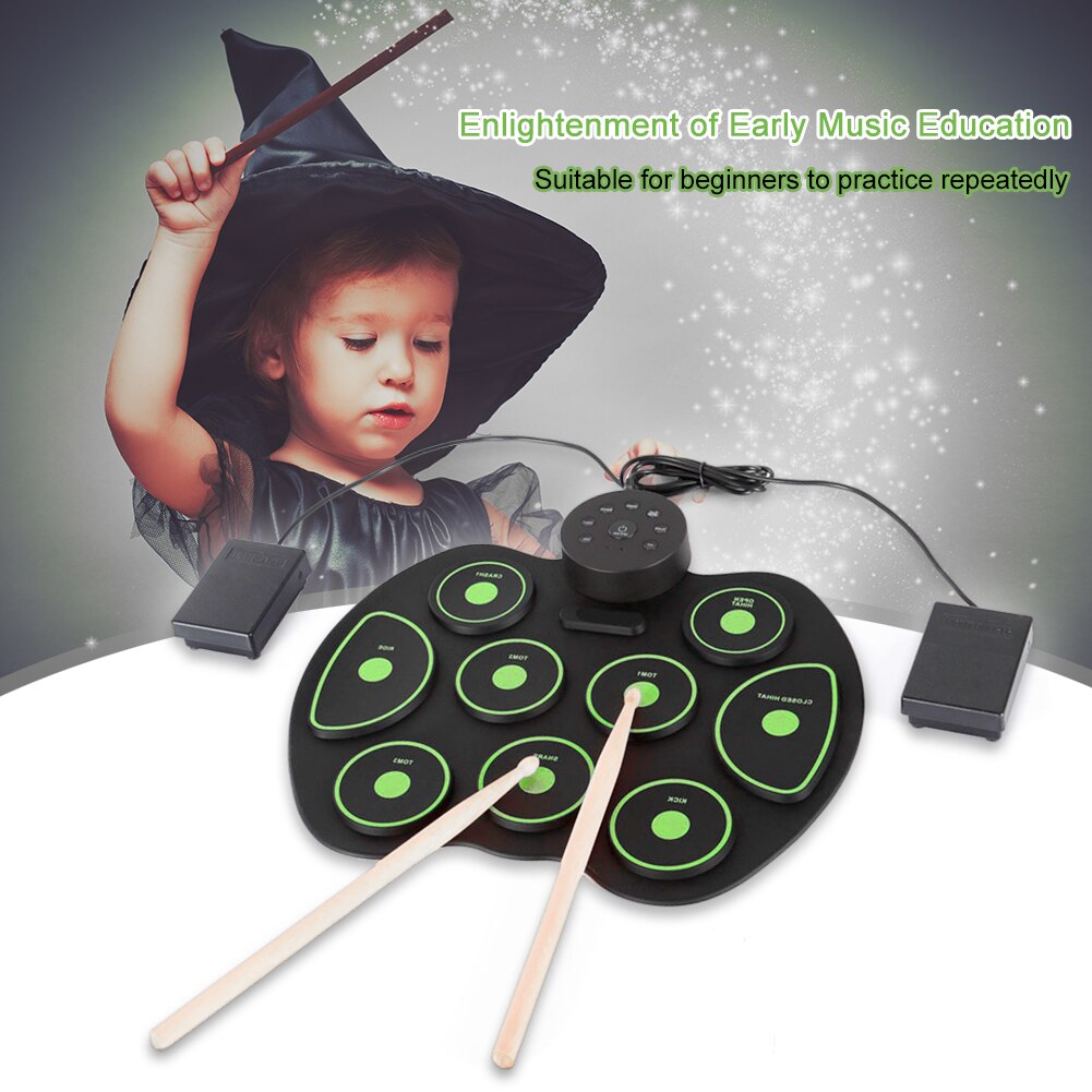 Roll-Up Drum Set Electronic Drum Kit Roll-Up Electronic Drum USB Digital Drum Pad Kit for Beginners Exercise Training
